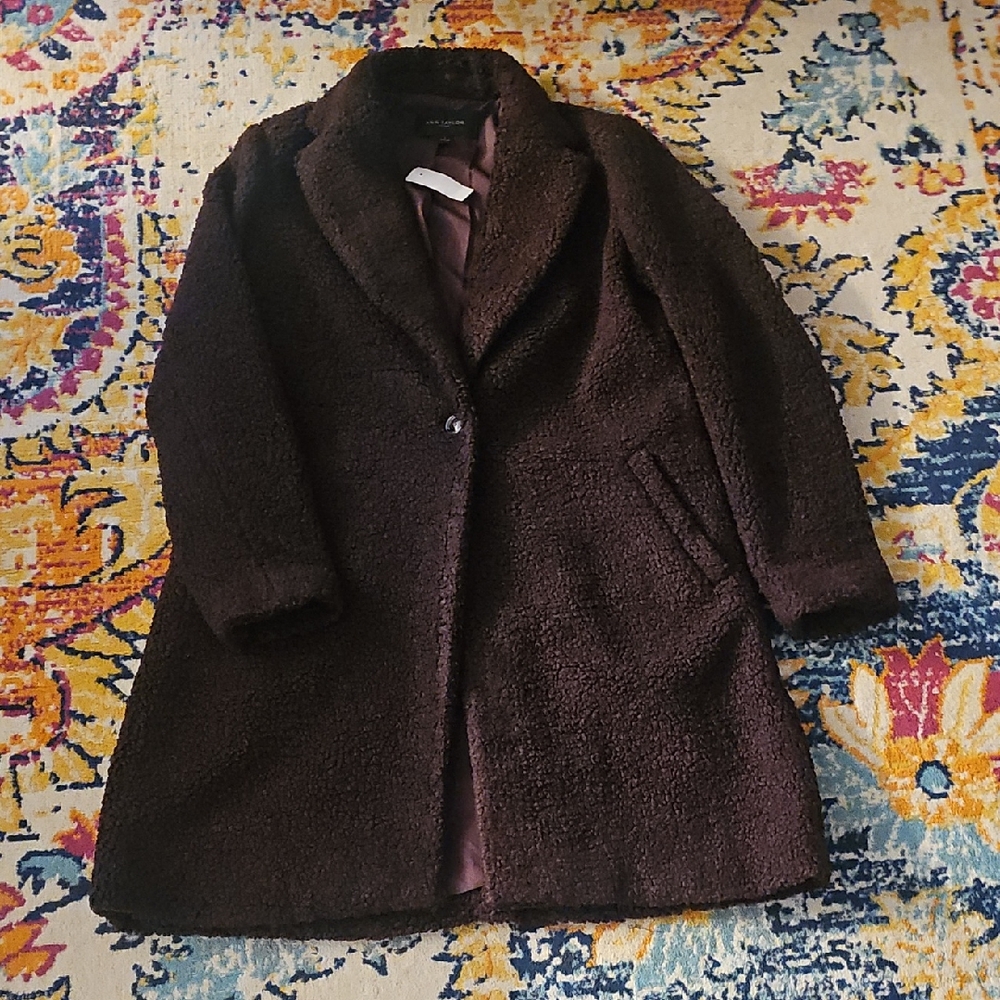 Ann Taylor Dark Brown Teddy Jacket